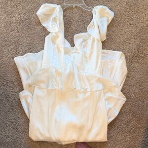 Show Me Your MuMu White Satin Dress